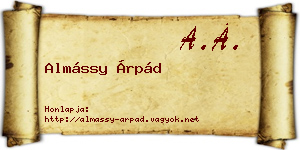 Almássy Árpád névjegykártya