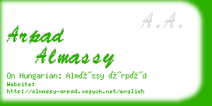 arpad almassy business card